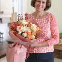 Букет Абрикосовый Джем - с добавлением зелени - миниатюра 