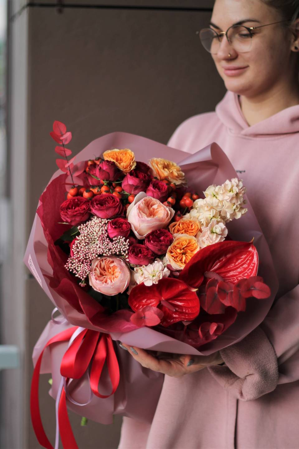 Букет Дюна - с добавлением зелени