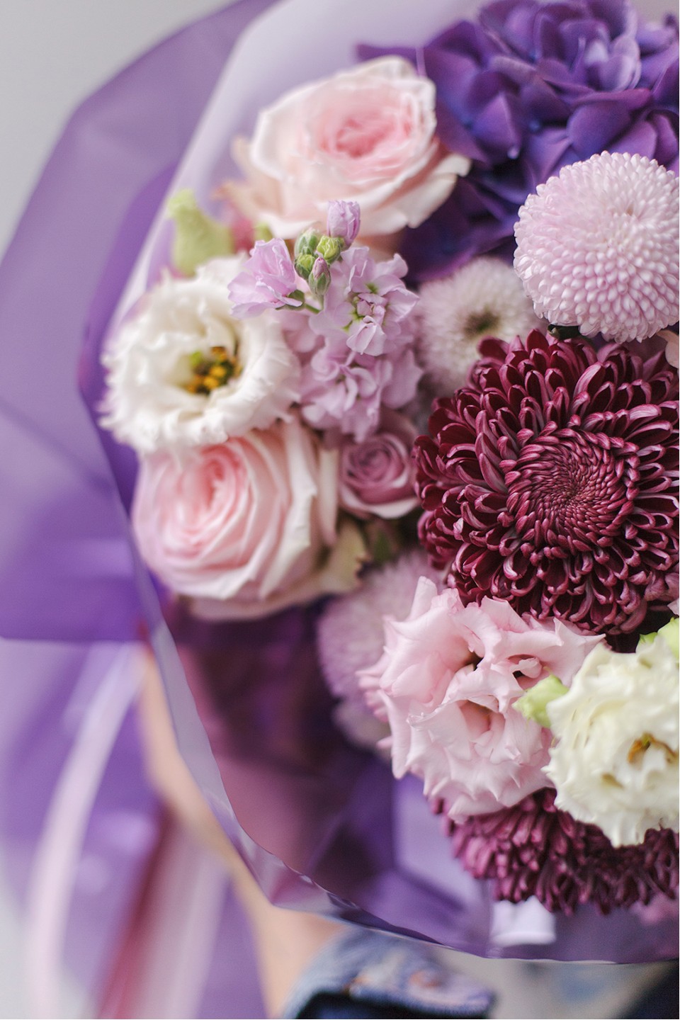 Букет Лавандовый жемчуг - с добавлением зелени