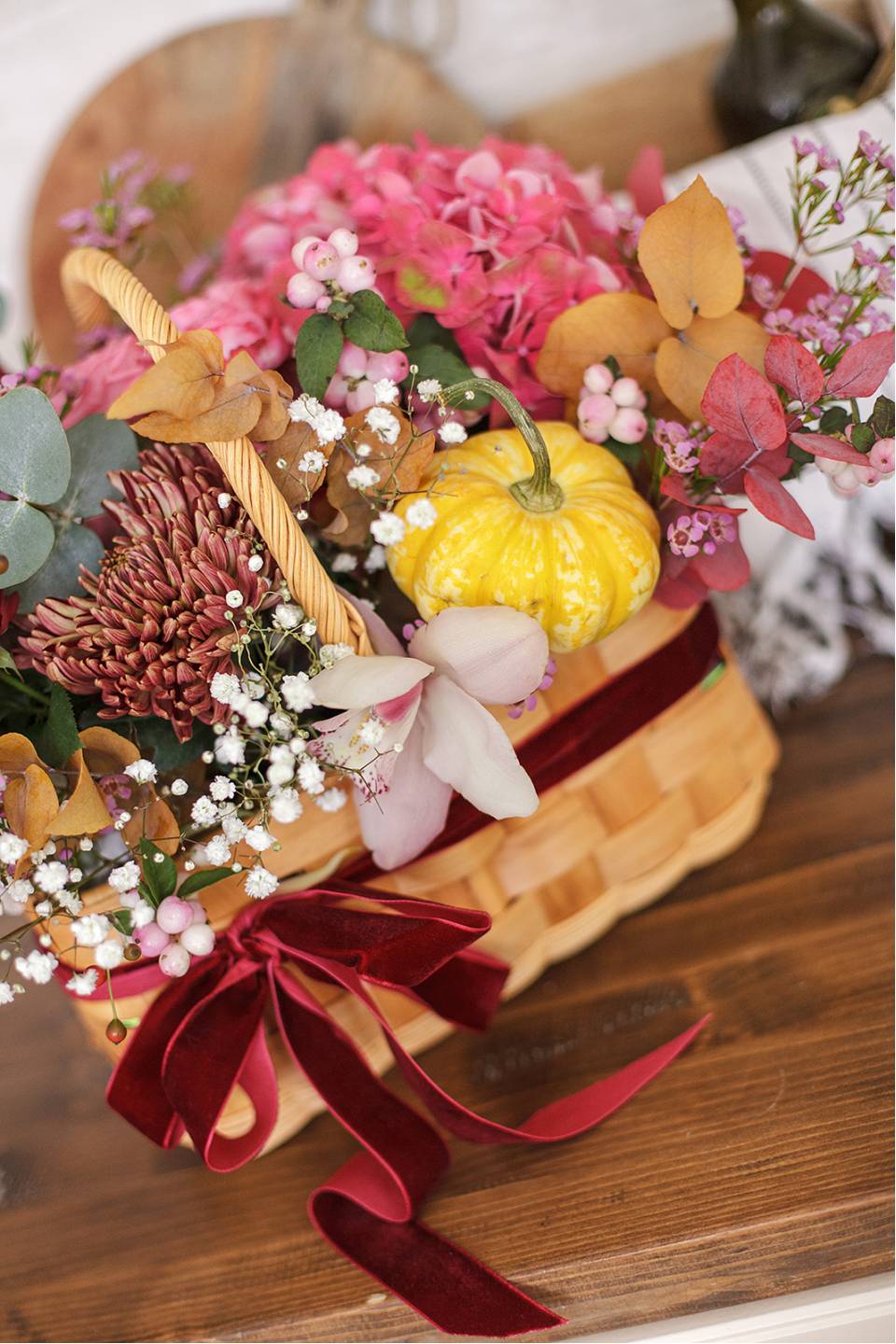 Композиция Осеннее Лукошко - подарочное оформление