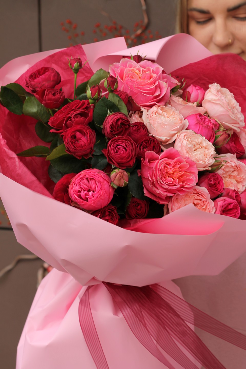 Букет Спирит - с добавлением зелени