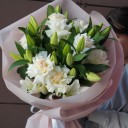Букет Сноу - с добавлением зелени - миниатюра 