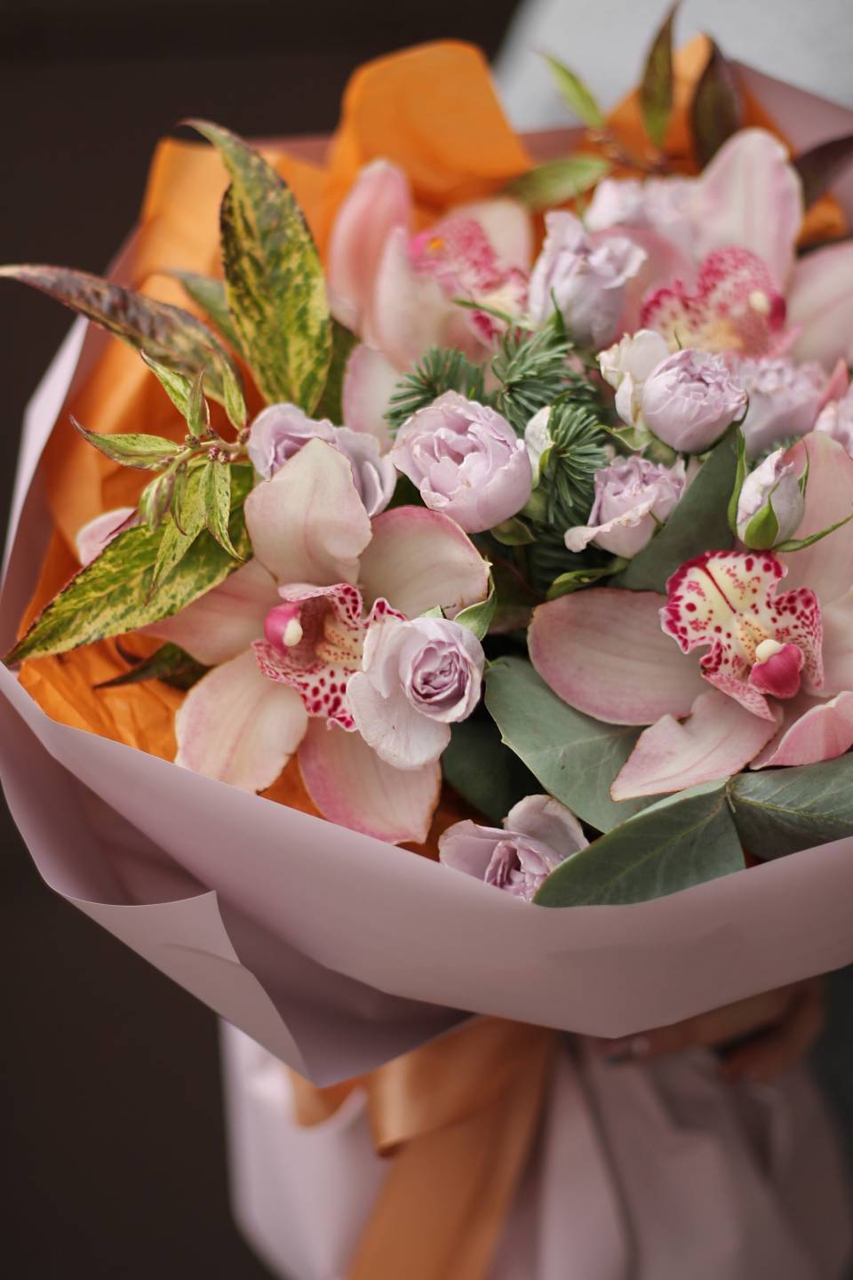 Букет Приключение - с добавлением зелени