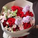 Букет Нарядный - с добавлением зелени - миниатюра 