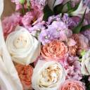 Букет Ванильный фреш - с добавлением зелени - миниатюра 