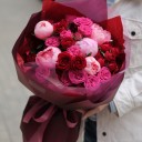 Букет Пурпур - с добавлением зелени - миниатюра 