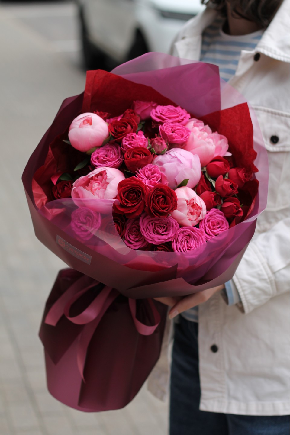 Букет Пурпур - с добавлением зелени