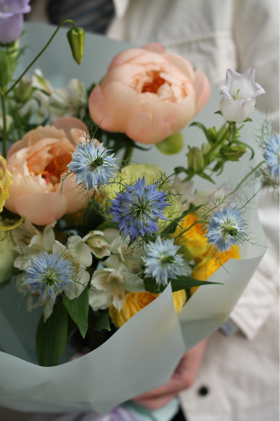 Букет Лазурный - с добавлением зелени