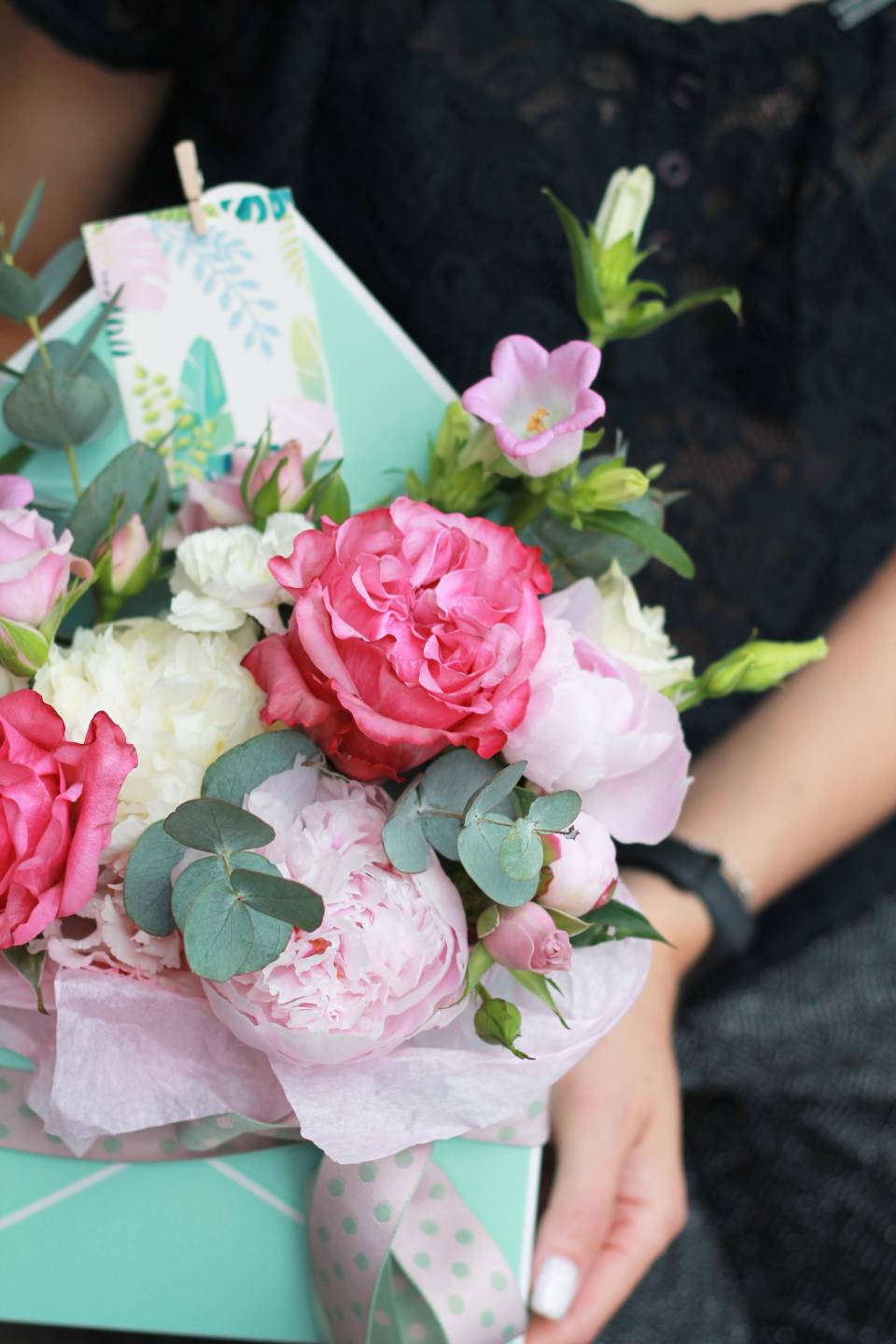 Конверт Розовый звон - с добавлением зелени