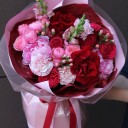 Букет Вулкан - с добавлением зелени - миниатюра 