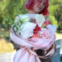 Букет Ласковый Миг - с добавлением зелени - миниатюра 