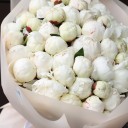 Букет из 51-го белого пиона - с доставкой по Минску - миниатюра