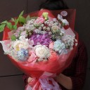 Букет Верония - с добавлением зелени - миниатюра 