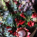 Букет Мальва Венеции - с добавлением зелени - миниатюра 