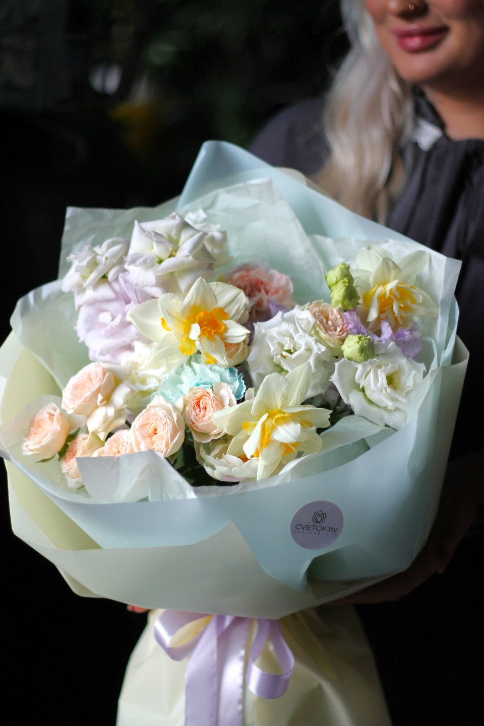 Букет Дымка - с добавлением зелени