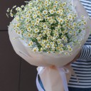 Букет Камомилла - с добавлением зелени - миниатюра 