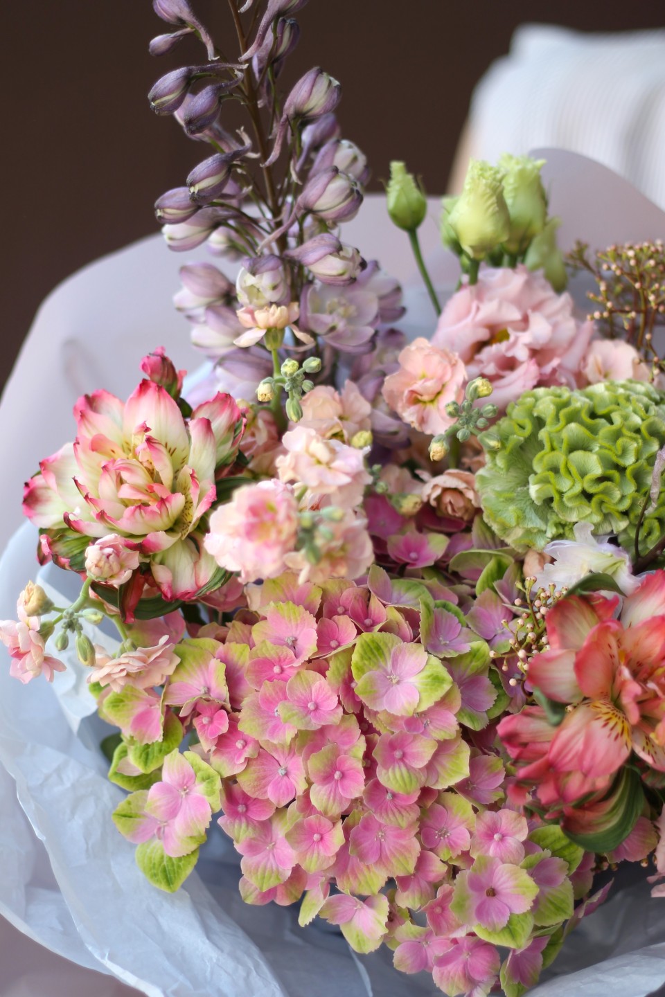 Букет Кармин - с добавлением зелени