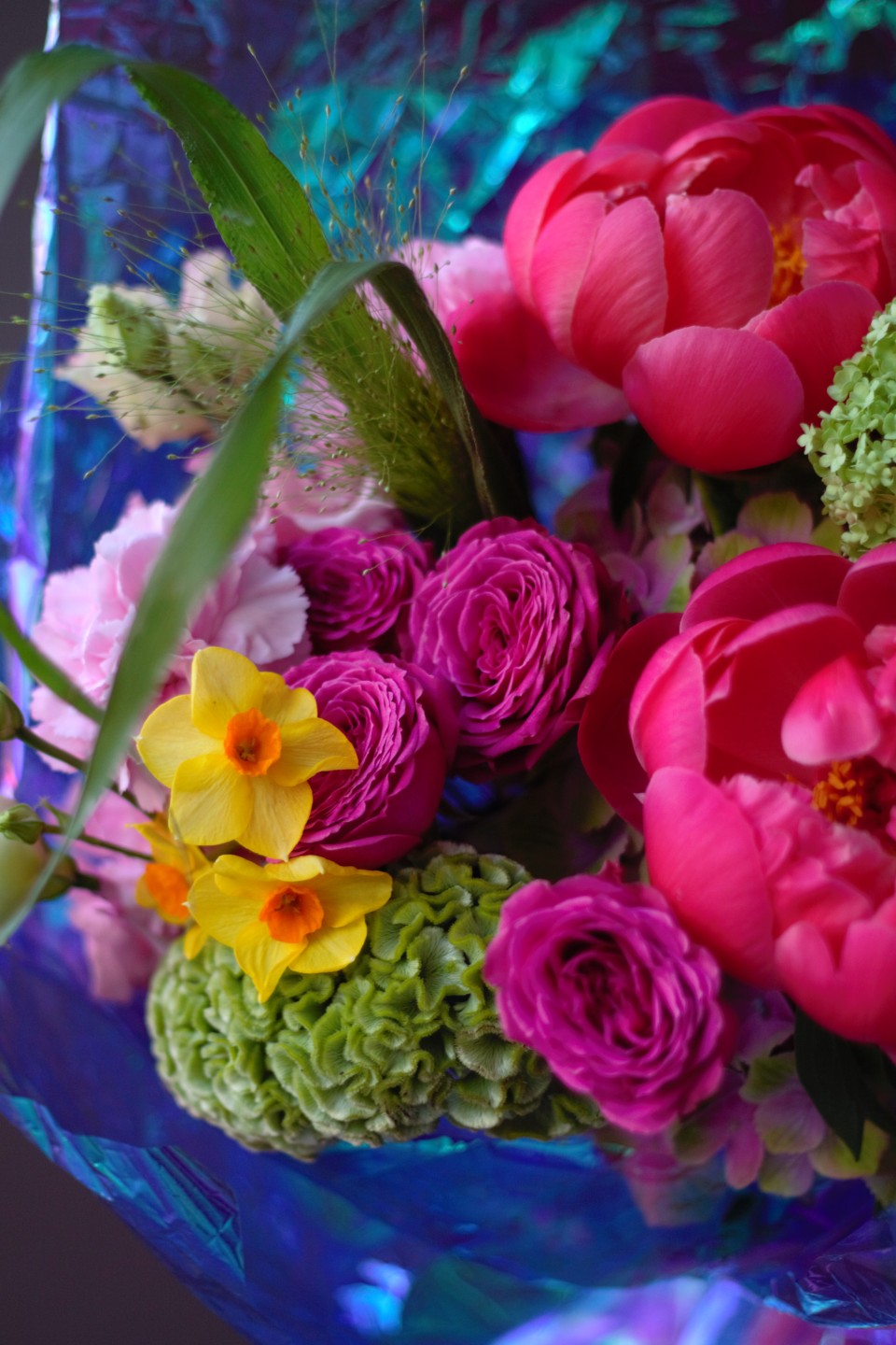 Букет Блюбёрд - с добавлением зелени