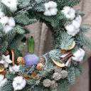 Новогодний венок Зумбул - с добавлением зелени - миниатюра 