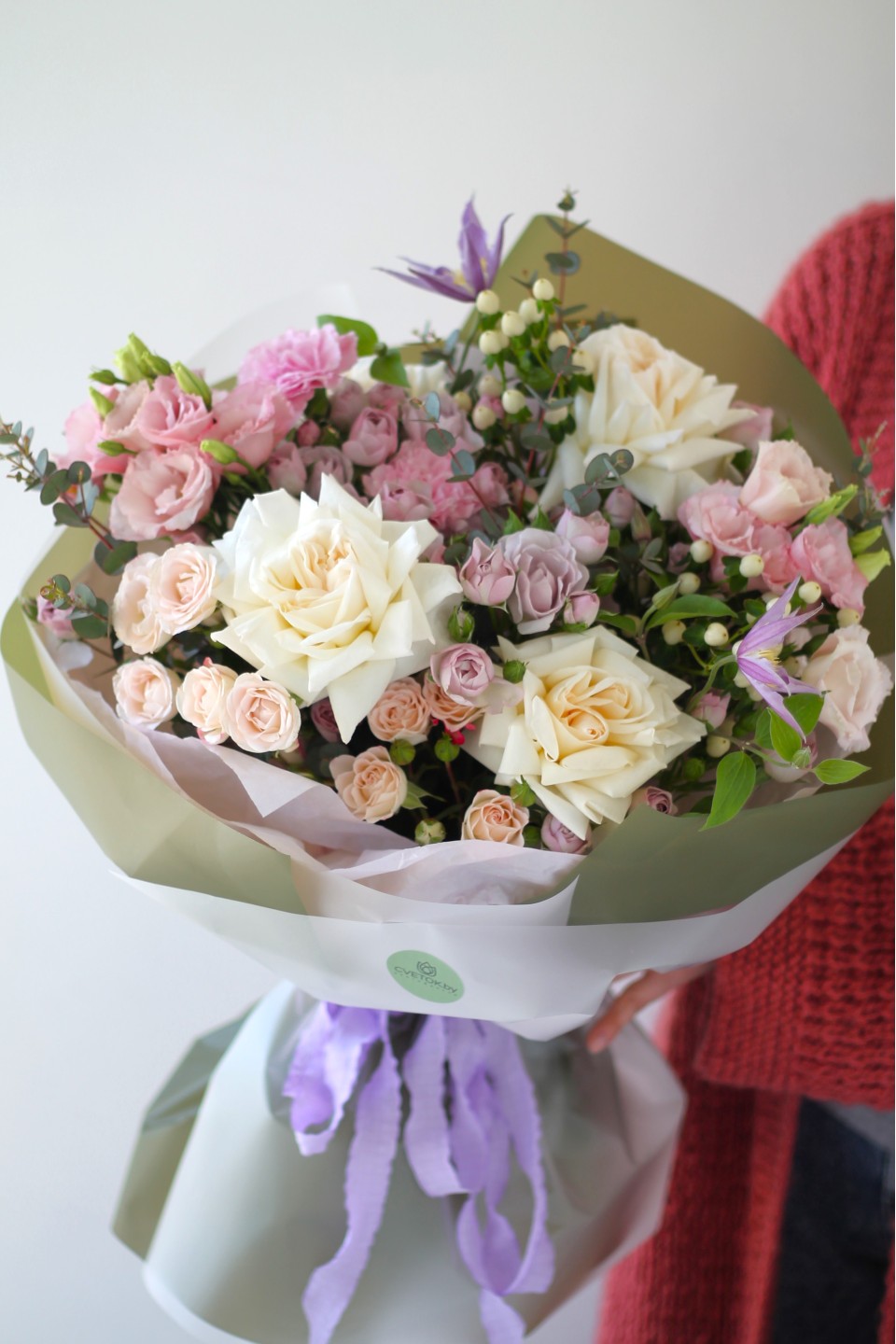 Букет Адамант - с добавлением зелени