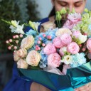 Букет Космическая пыль - с добавлением зелени - миниатюра 