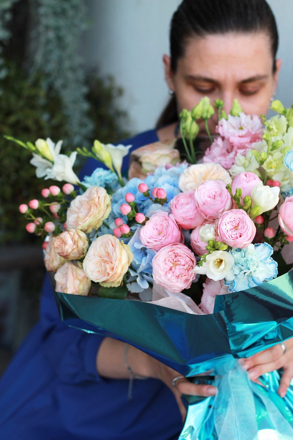 Букет Космическая пыль - с добавлением зелени