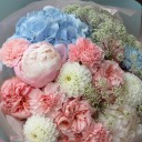 Букет Летняя Заря - с добавлением зелени - миниатюра 