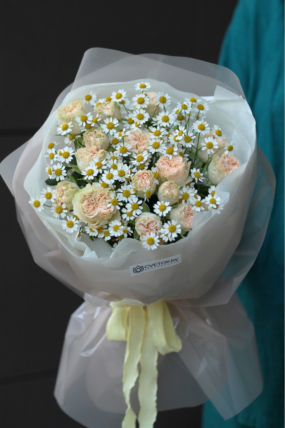 Букет Ромашковое Поле - с добавлением зелени