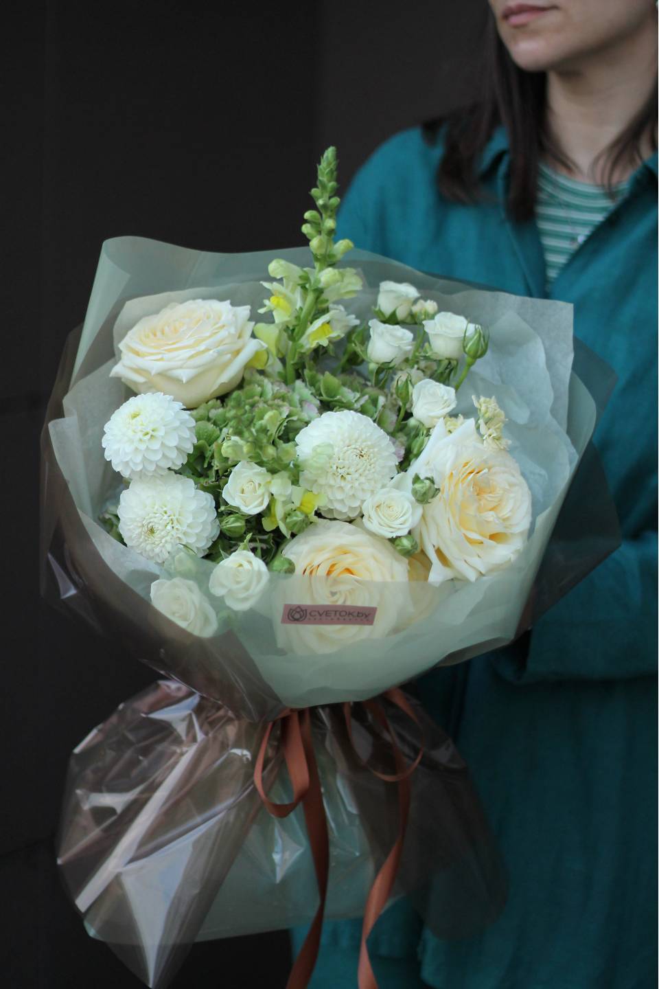 Букет Идиллия - с добавлением зелени