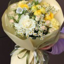 Букет Лимончик - с добавлением зелени - миниатюра 