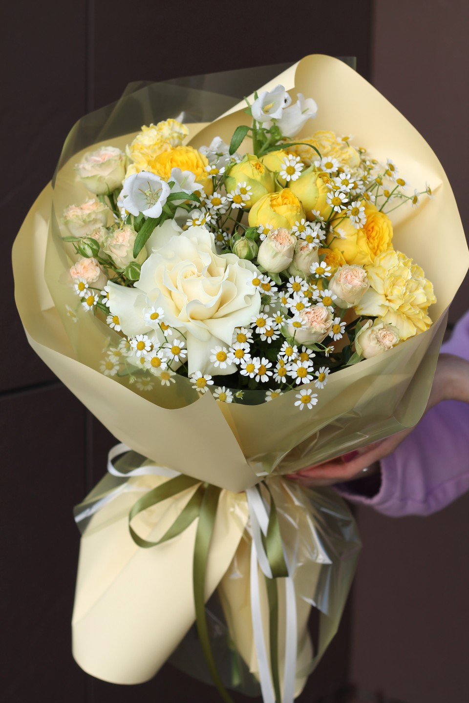 Букет Лимончик - с добавлением зелени