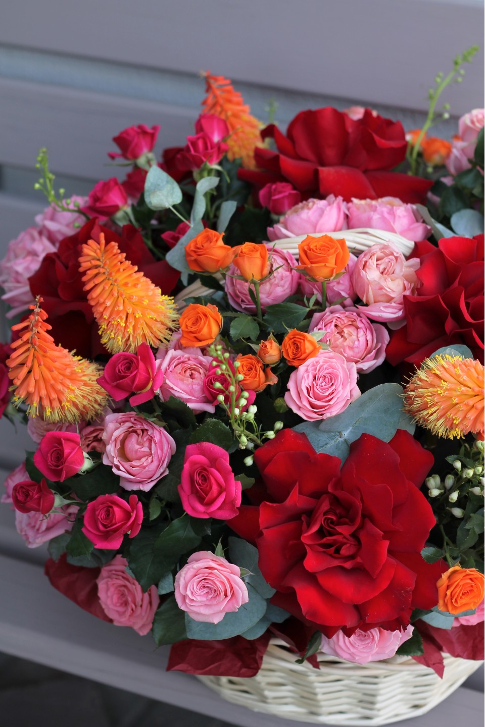Цветочная корзина Красный Пейзаж 7