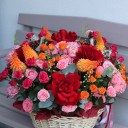 Цветочная корзина Красный Пейзаж - миниатюра