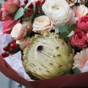 Букет Снеженика - с добавлением зелени - миниатюра 