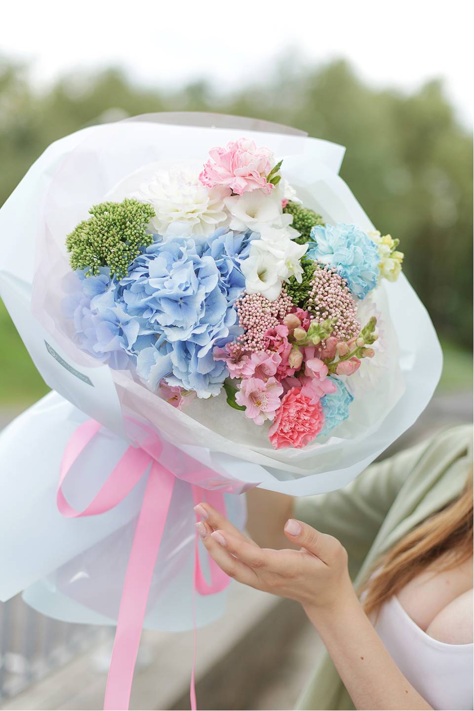 Букет Небесный замок - с добавлением зелени