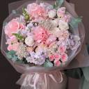 Букет Лепестки Счастья - с добавлением зелени - миниатюра 