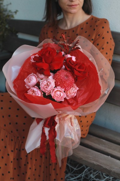 Букет "Клубничный драйв"