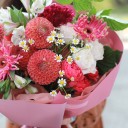 Букет Клубничный дайкири - с добавлением зелени - миниатюра 