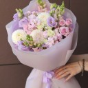 Букет Лиловый Бриз - с добавлением зелени - миниатюра 