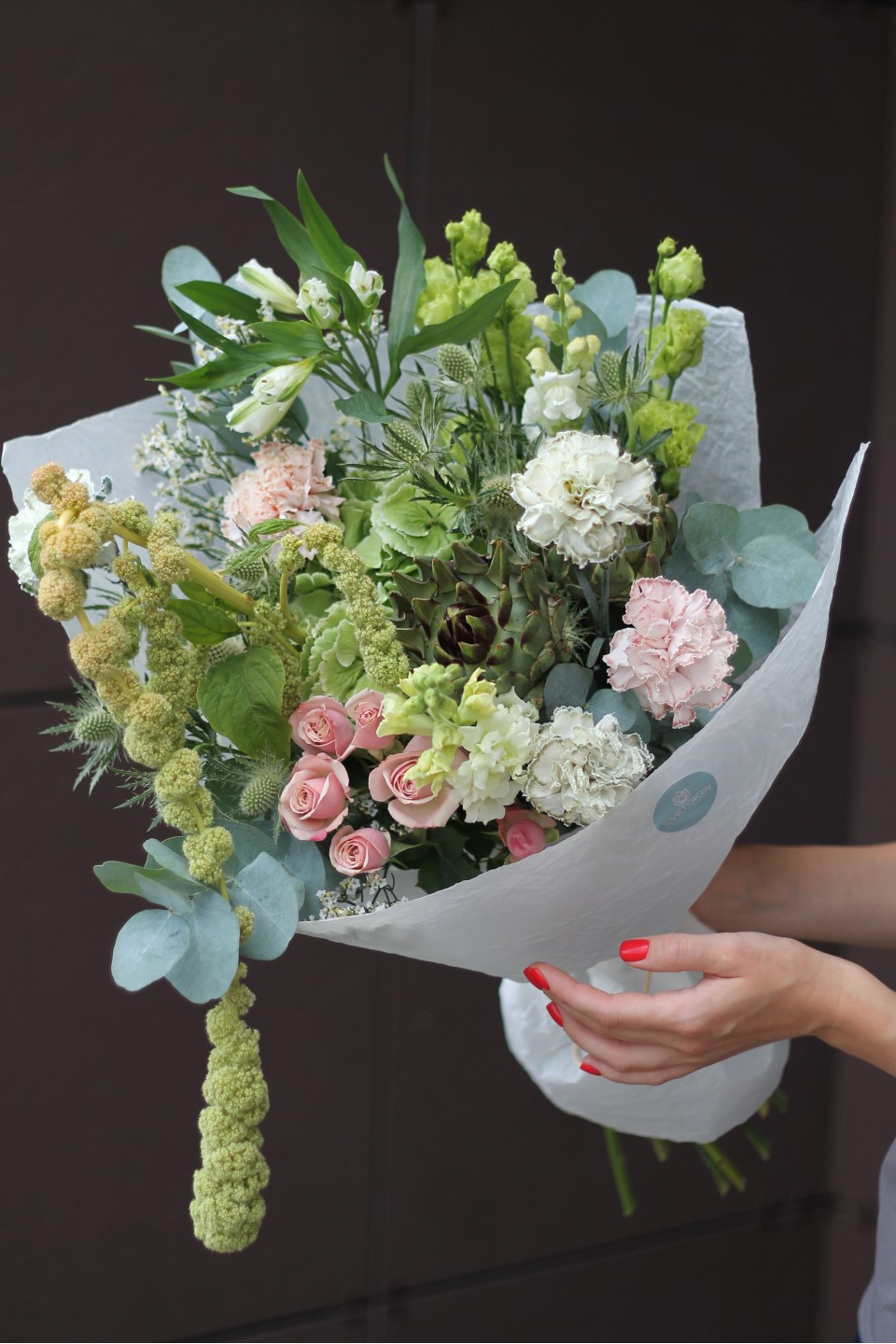 Букет Изумрудное Утро - с добавлением зелени