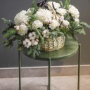 Корзина траурная из живых цветов Упокой Душу - подарочное оформление - миниатюра