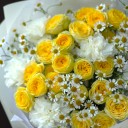 Букет Летняя Звездочка - с добавлением зелени - миниатюра 