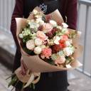 Букет Золотая роскошь - с добавлением зелени - миниатюра 