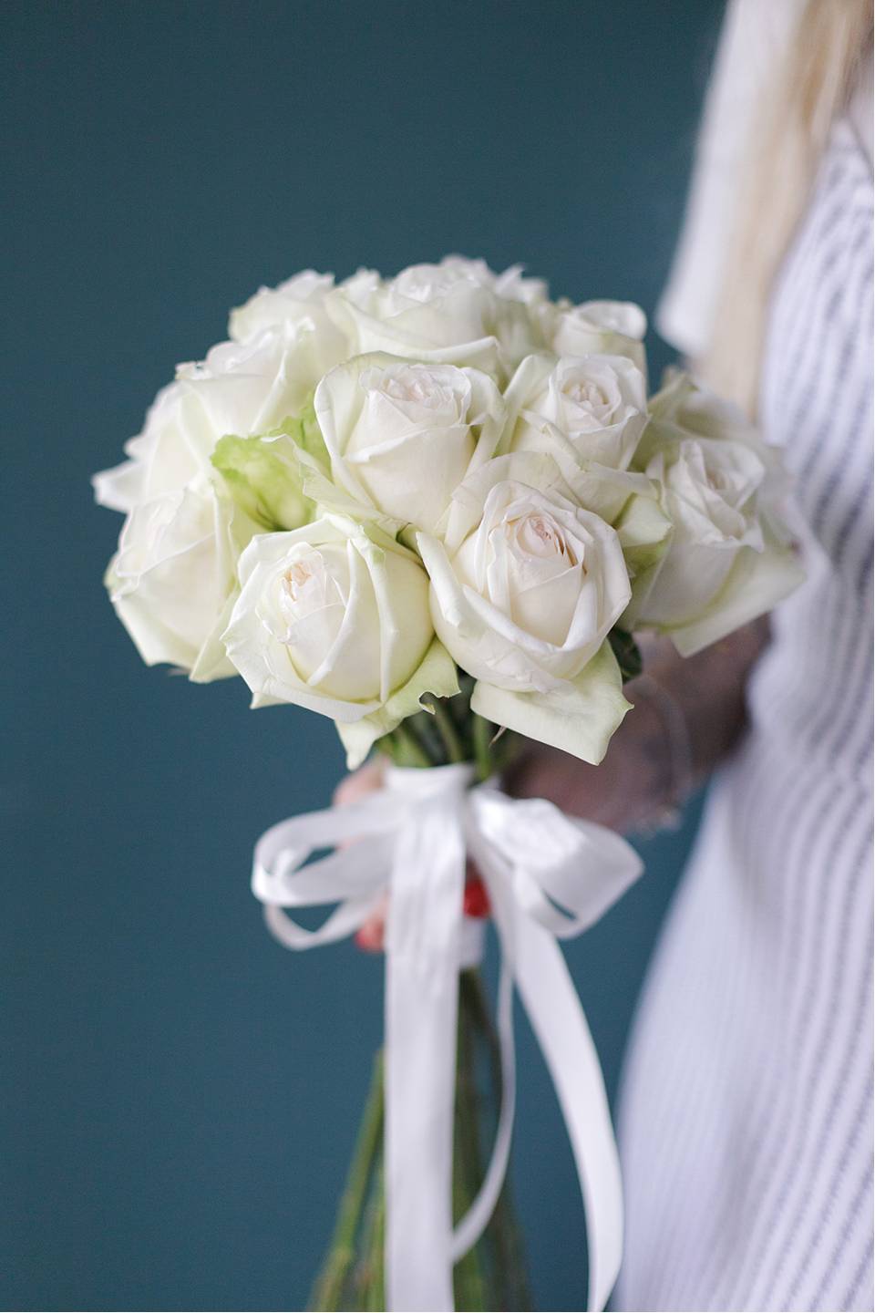 Букет невесты из роз Белоснежное кружево