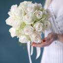 Букет невесты из роз Белоснежное кружево - с доставкой по Минску - миниатюра