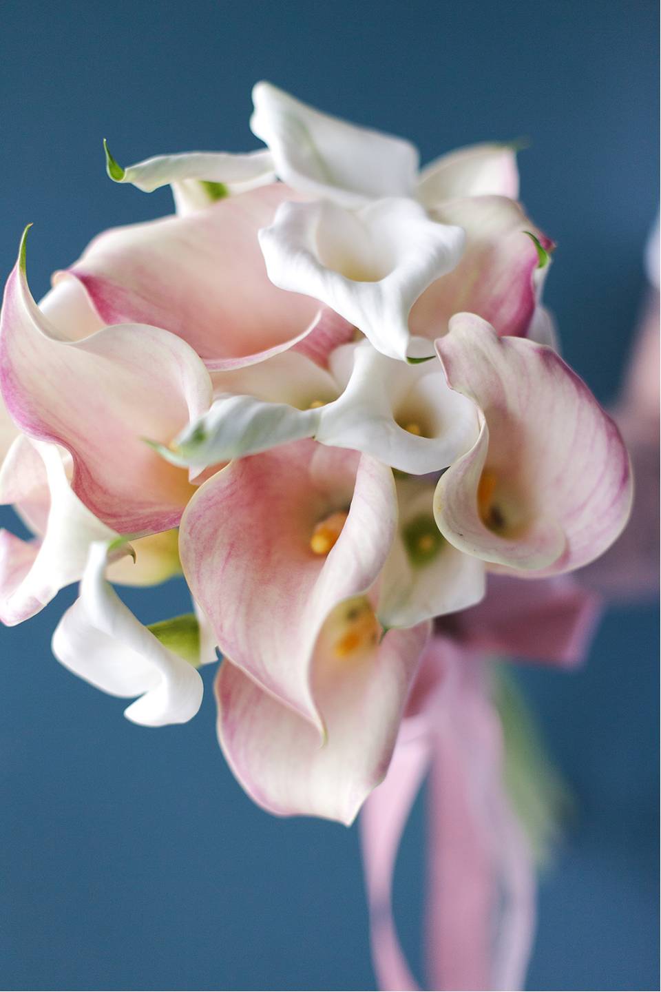 Букет невесты из калл Нежный перламутр - с добавлением зелени