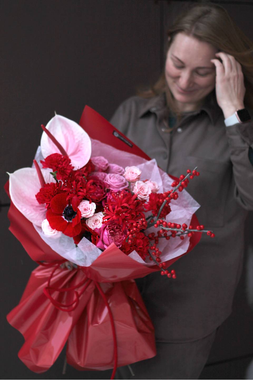 Букет с анемонами Страсть