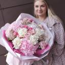 Букет Ажурная Нежность - с добавлением зелени - миниатюра 