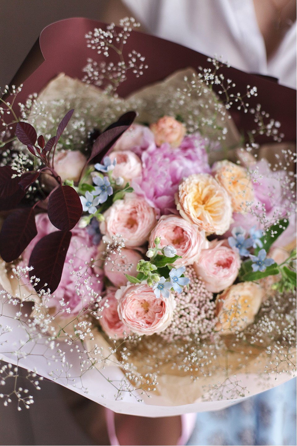 Букет Летний вечер - с добавлением зелени