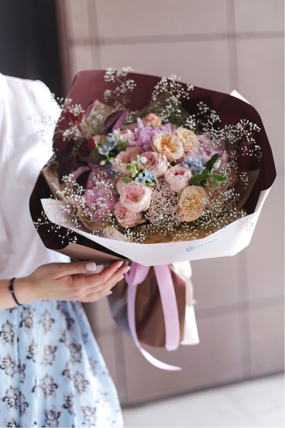 Букет Летний вечер - подарочное оформление